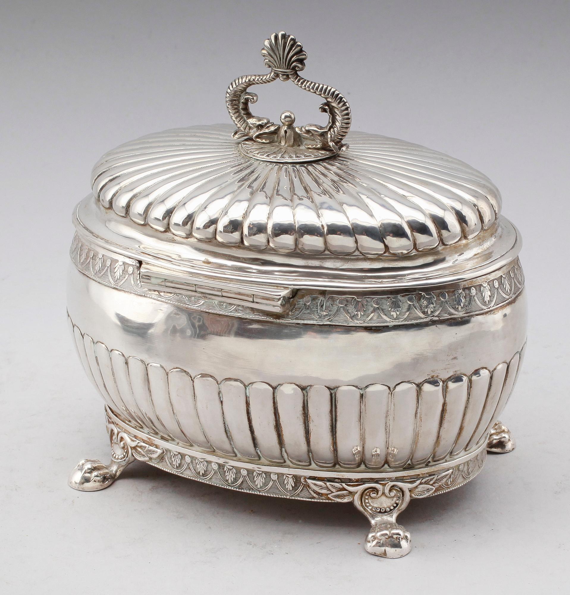 SOCKERSKRIN, silver, Carl Wilhelm Troselius, Stockholm 1825-1842. Vikt ca 660 gram.