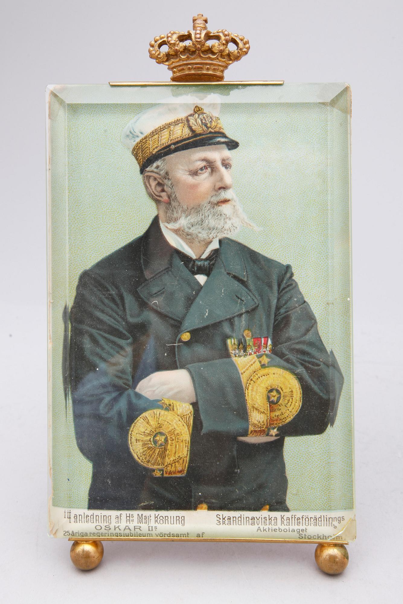 KUNGLIGA BILDER MED RAM, 2st, Maria Theresia arvprinsessa av Hohenzollern och Kung Oscar II av Sverige.