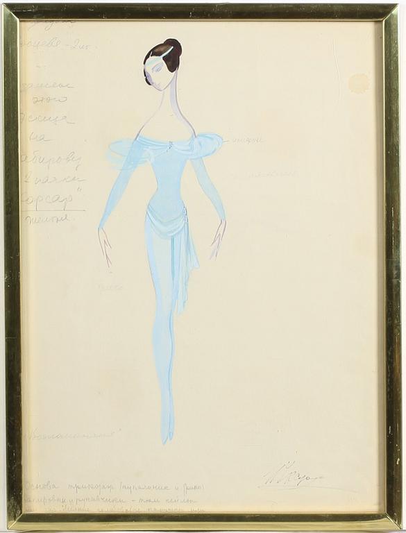 OKÄND KONSTNÄR, 5 st, akvarellerade skisser, otydl sign, Sovjetryssland resp Finland. 1900-tal.