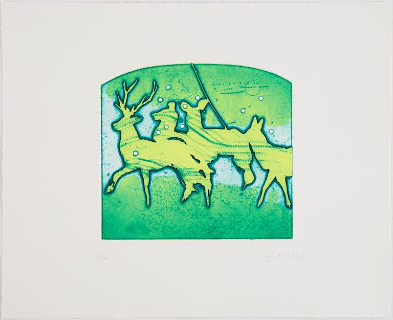 Ernst Billgren, "The end of all animals", portfolio bestående av 12 etsningar, signerad och numrerad 3/40.