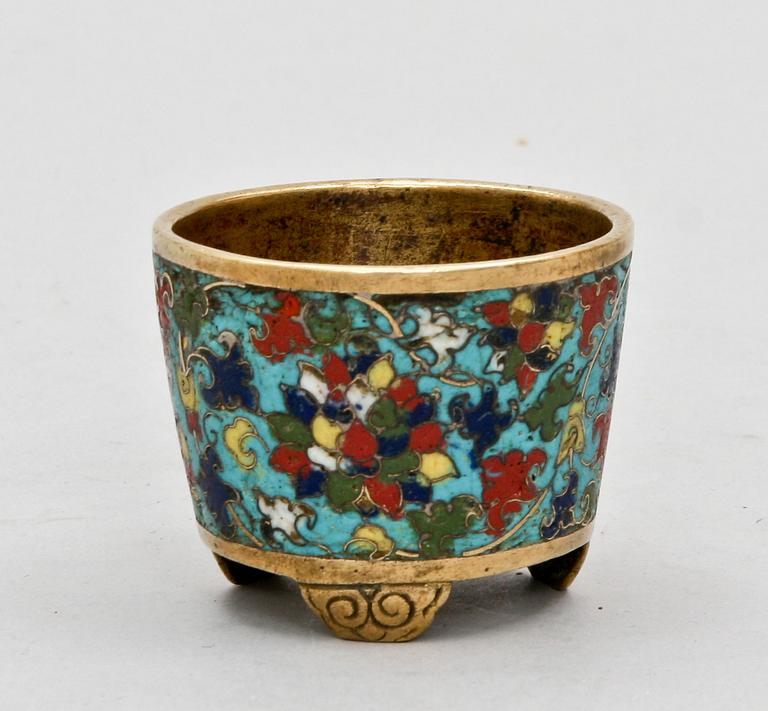 MINIATYRRÖKELSEKAR, cloisonne. Ming dynastin (1368-1644).