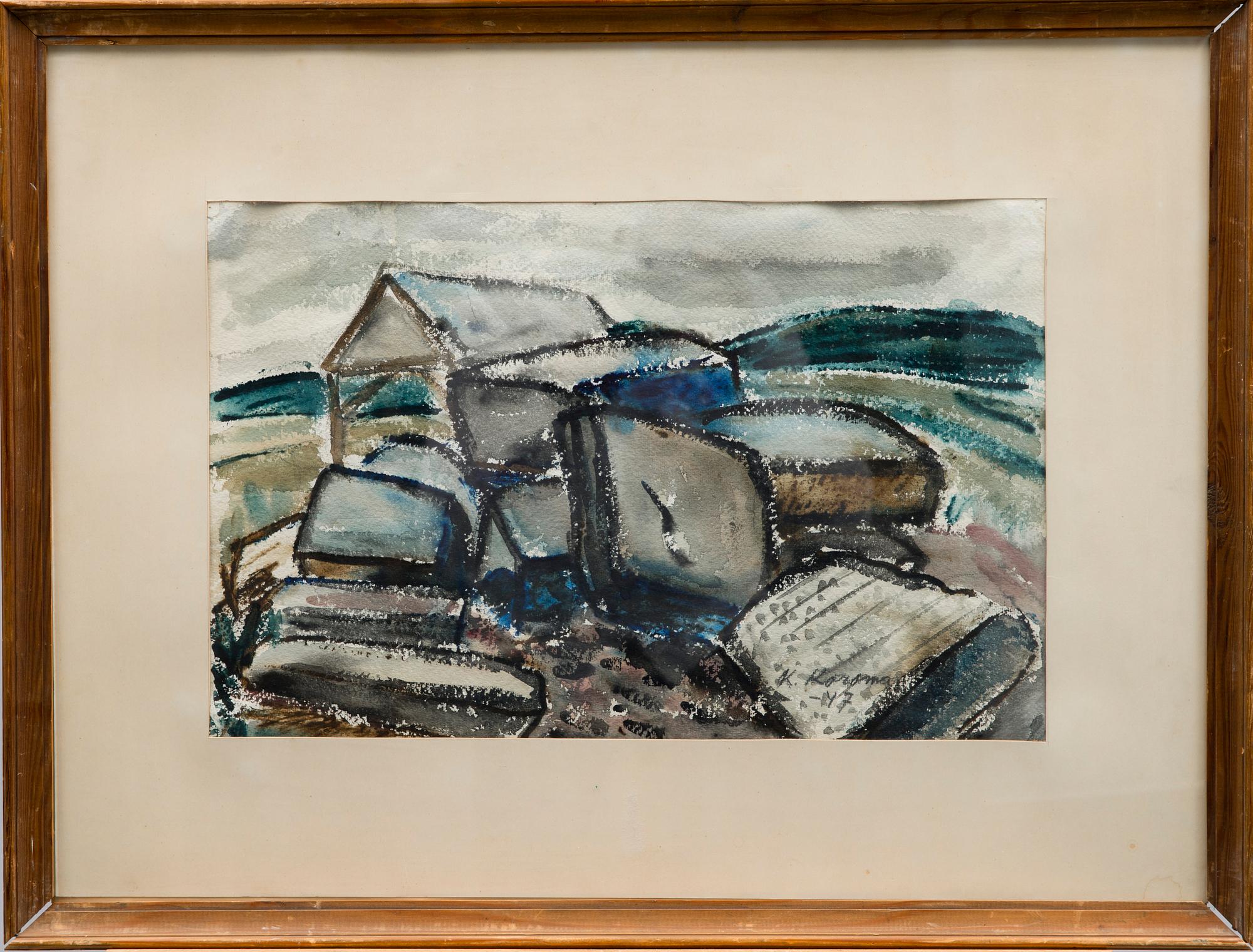 KAARLO KOROMA (FORSBLOM), akvarell, signerad och daterad -47.