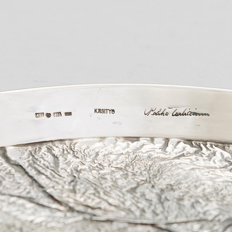 Pekka Turtiainen, a silver tray, samorodok technique, A. Sirtamo, Helsinki 1974.