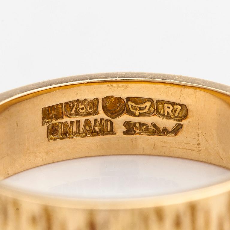 Björn Weckström, ring "Lapp gold", 18K guld. Lapponia 1970.