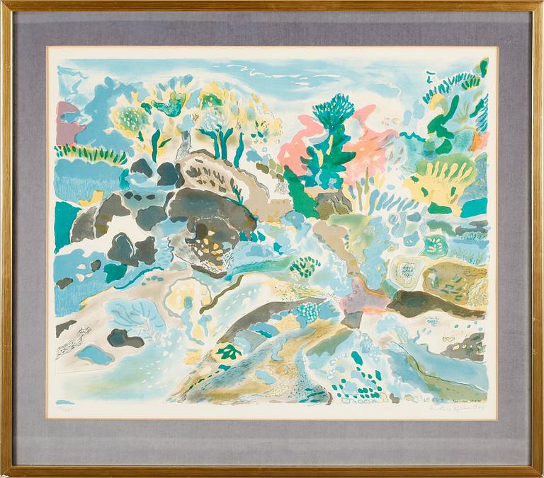 ANDERS FOGELIN, 2 st, färglitografier, signerade, daterade 1977 och numrerade 191/285.