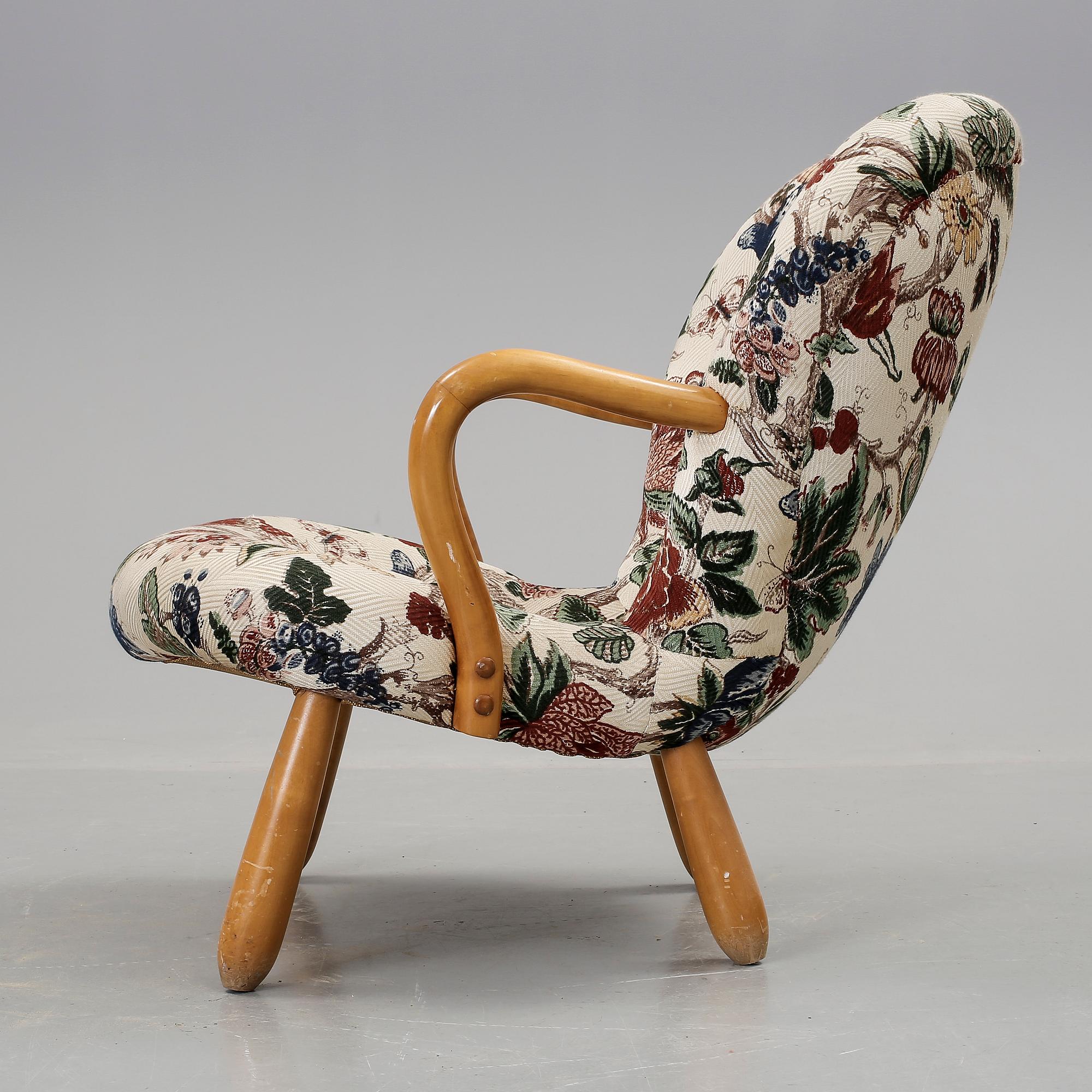 FÅTÖLJ, "Clam Chair" / "Muslinge", Philip Arctander, tillskriven, 1900-talets mitt.