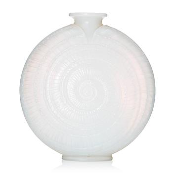 René Lalique, a moulded opalescent "Escargot" glass vase, France 1920-30's, model no 931.