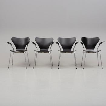 KARMSTOLAR, 4 st, "Sjuan", Arne Jacobsen, Fritz Hansen.