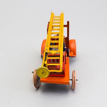 A tinplate Distler fire truck, Germany, 1930s.