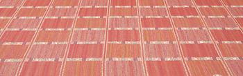 BARBRO NILSSON, a carpet, flat weave, 232 x 168,5 cm, "Falurutan, röd Borås", signed AB MMF BN.