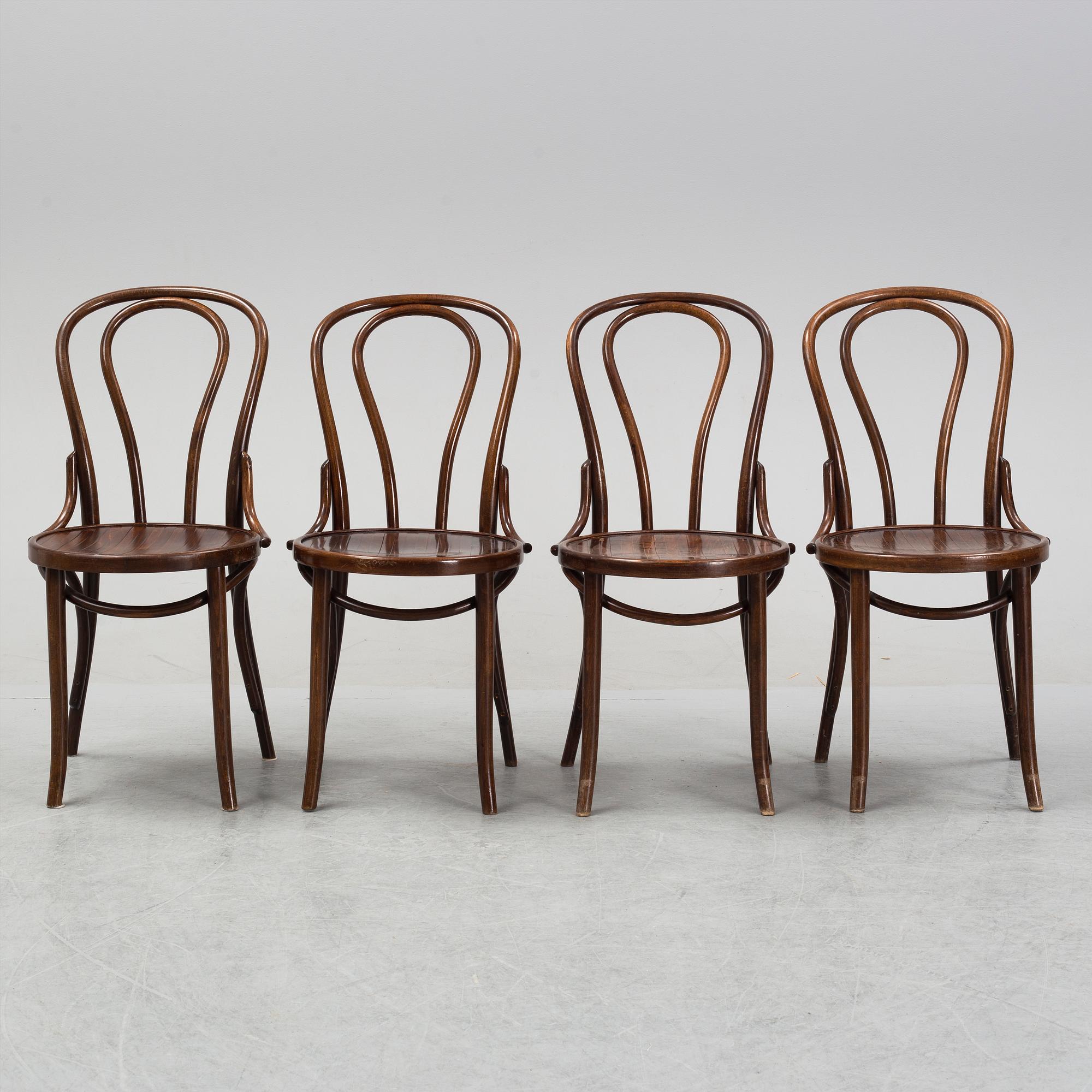 Four Thonet-style café chair, late 20th century.