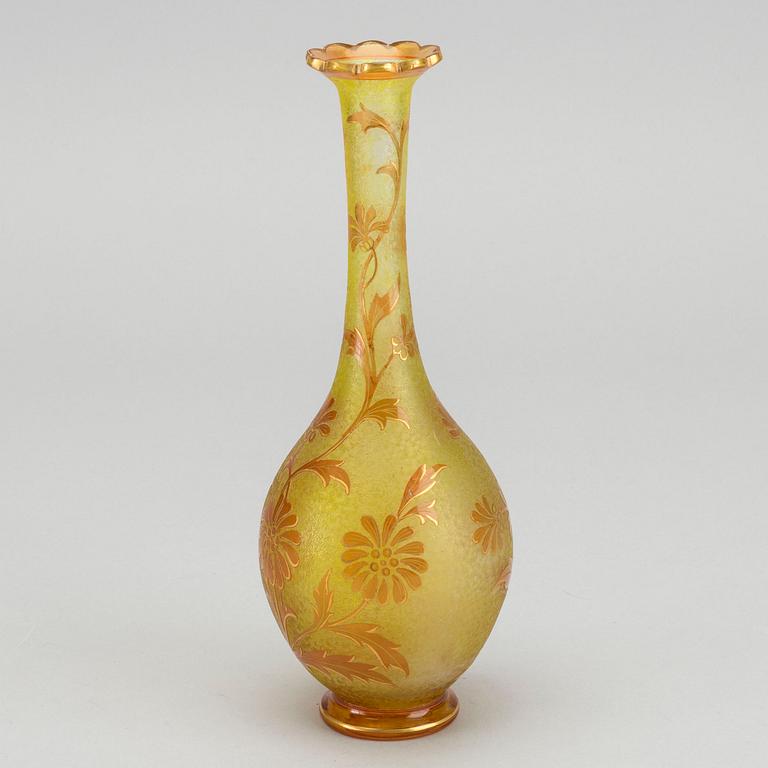 ST LOUIS, a signed acid cut glass vase.