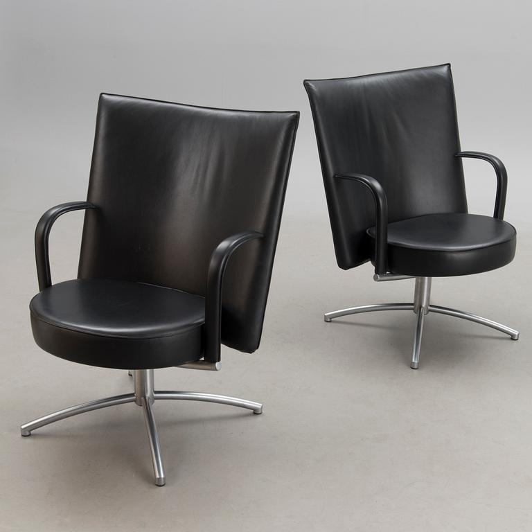 FOERSOM AND HIORT-LORENZEN, a pair of 'Partner/EJ-80B' armchairs for Erik Jørgensen, Denmark. Designed 1992.
