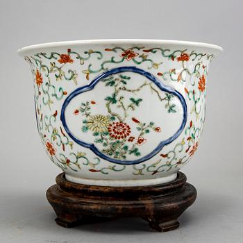 A Chinese flower pot and a paper weight/bronze sculpture, circa 1900.