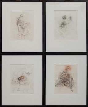 HANS BELLMER, 4 st, etsningar, signerade.