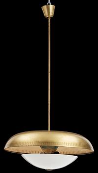 TAKLAMPA, mässing, Sverige, 1940/50-tal. H 110.