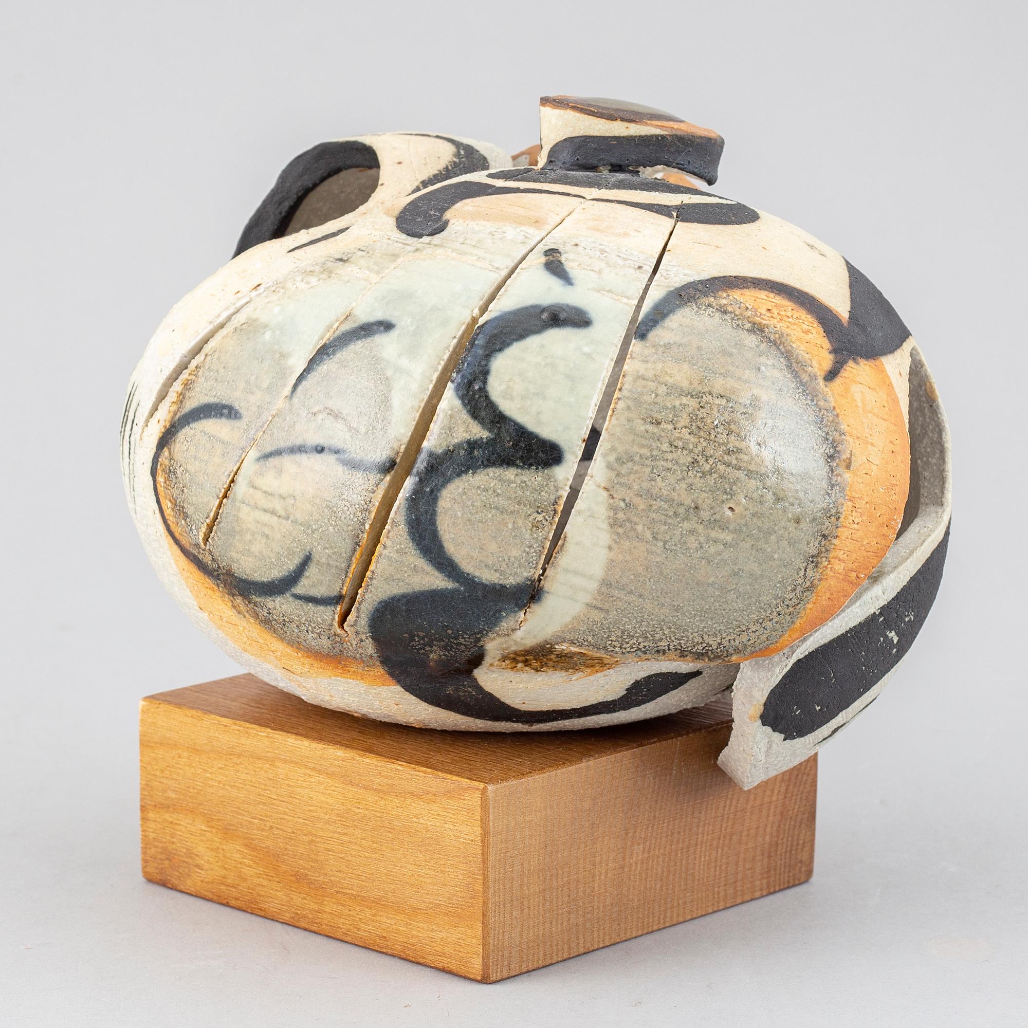 CARL-HARRY STÅLHANE, a unique stoneware sculpture, Rörstrand, Sweden 1960/70's.