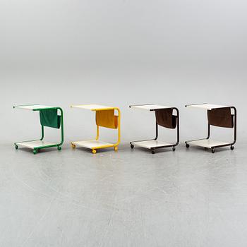Four 'Strajk' tables on wheels by Thomas Jelinek, IKEA, 1970's.
