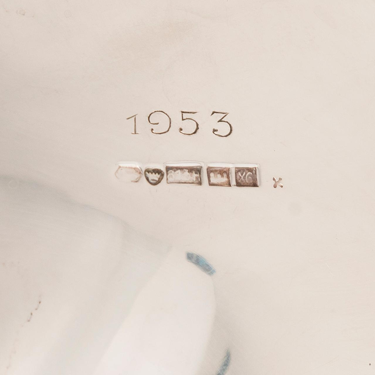 A 3-piece silver coffee set and a silver sugar tong, Finland 1951 and 1946.