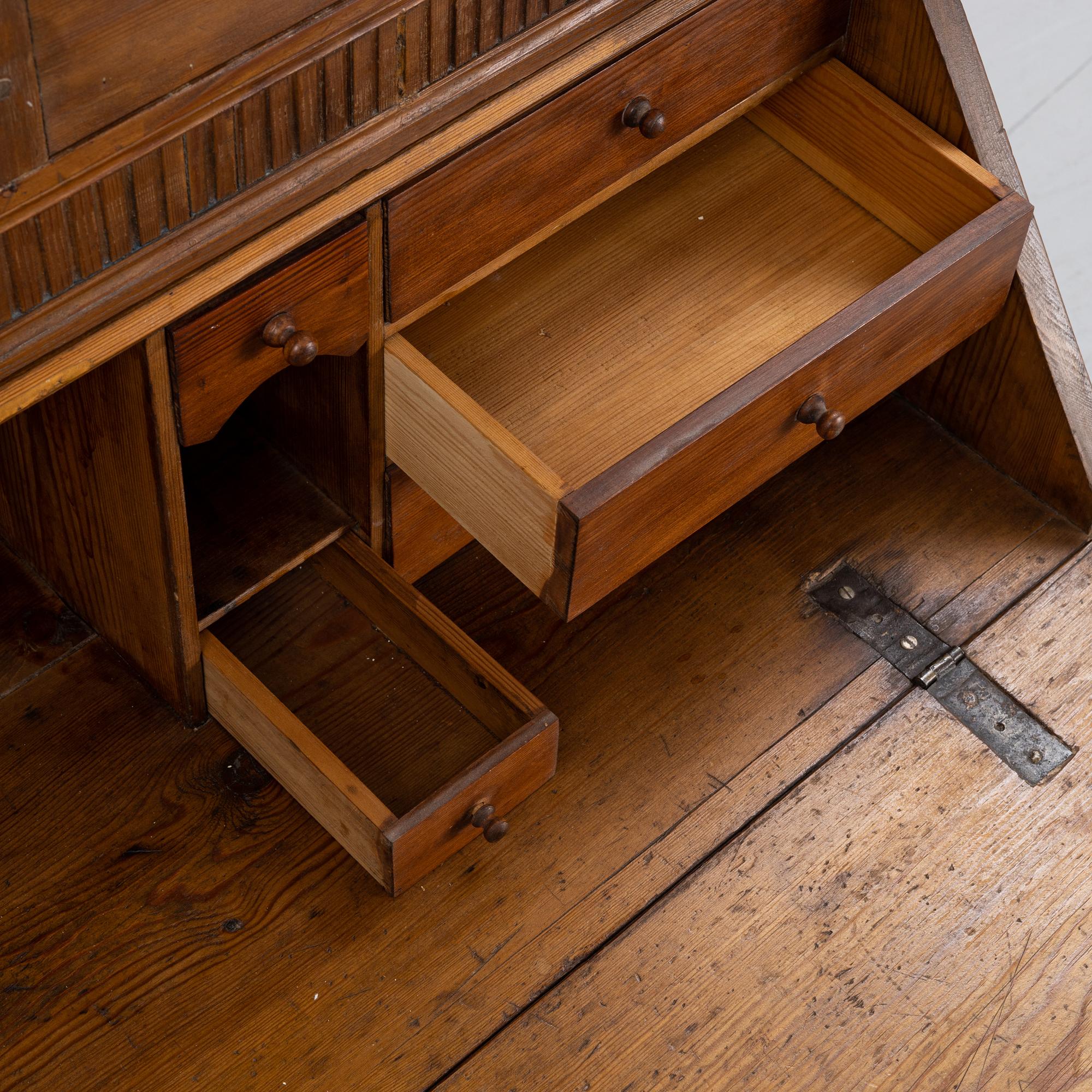 An 18(19th century pinewood  writing cabinet.