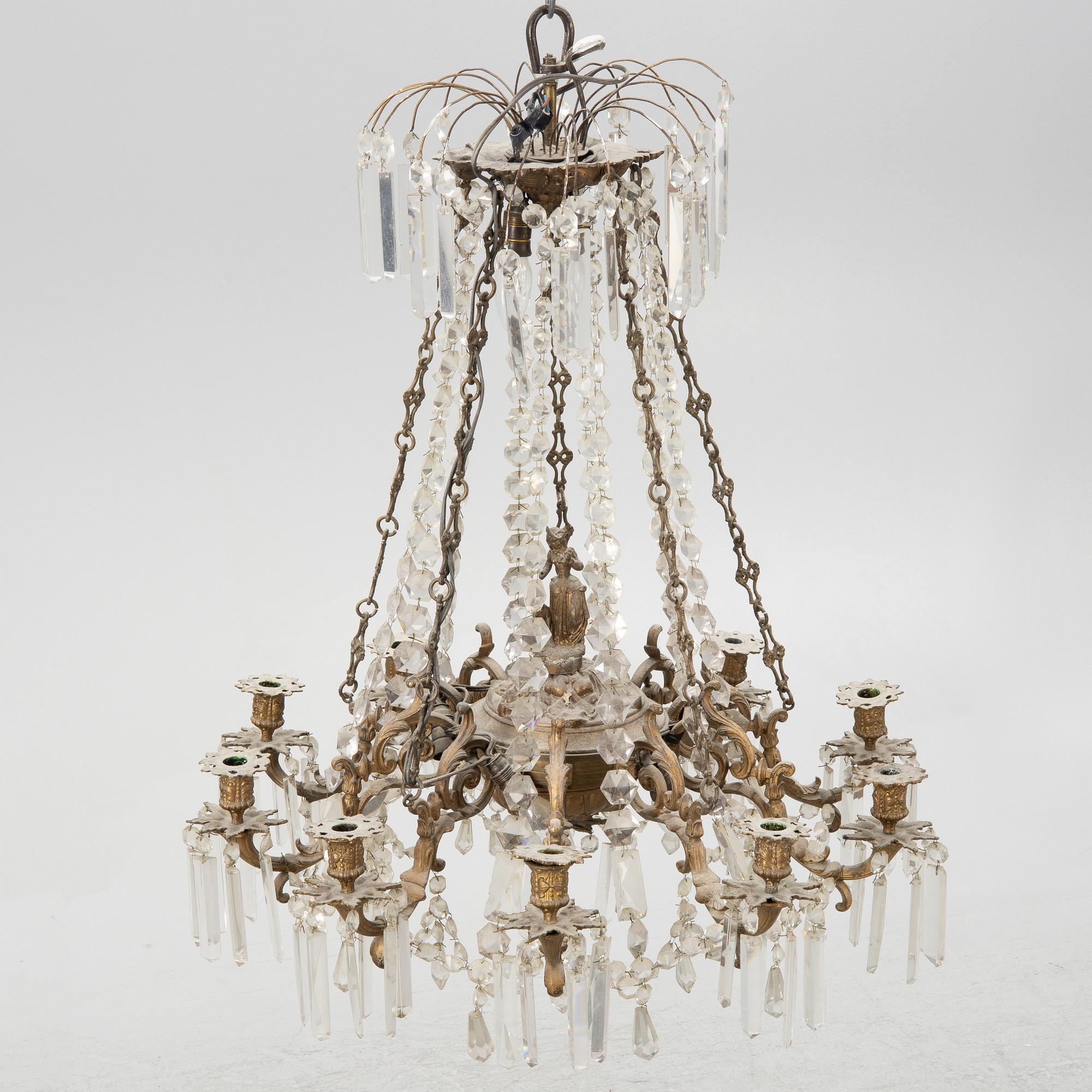 A chandelier, late 19th century.