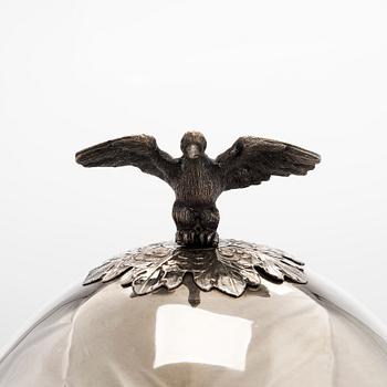 An Empire Style silver sugar bowl with lid, maker's mark of Carl Gustaf Herpel, Stockholm 1818.