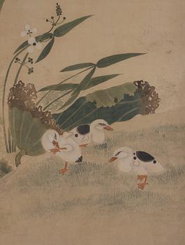 A Chinese scroll painting on silk, signed Que Lan 阙 岚（1758-1844), dated 1836.