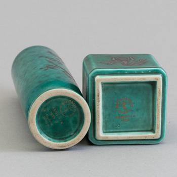 WILHELM KÅGE, four 'Argenta' stoneware pieces from Gustavsberg.