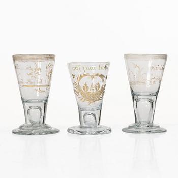 Glasses, 11 pcs, Germany, 18th century.