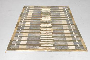 Margareta Grandin-Nettles, a carpet, flat weave, ca 249 x 167 cm, signed GLH MG.