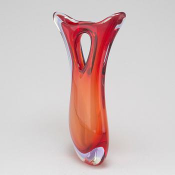 a glass vase, probably Flavio Poli Italy, 20th century.