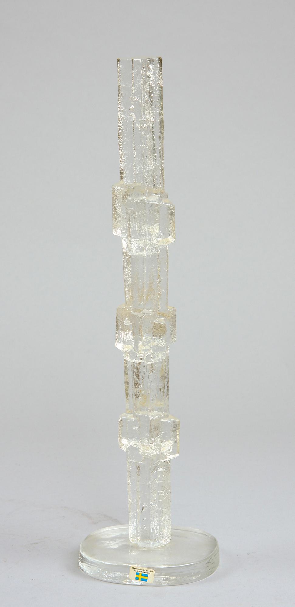 SKULPTUR, Edvin Öhrström, glas, Lindshammar 1988, sign B 138.