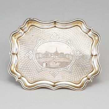 A Russian silver dish, mark of Aleksey Osipov, Moscow 1868.