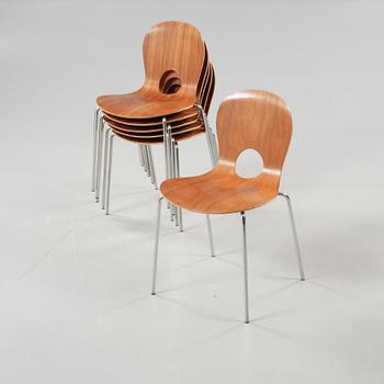 CLAESSON KOIVISTO RUNE, six chairs made by Swedese around 2000.