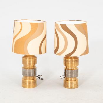 A pair of Bittosi/Bergboms ceramic table lamps later part of the 20th century.