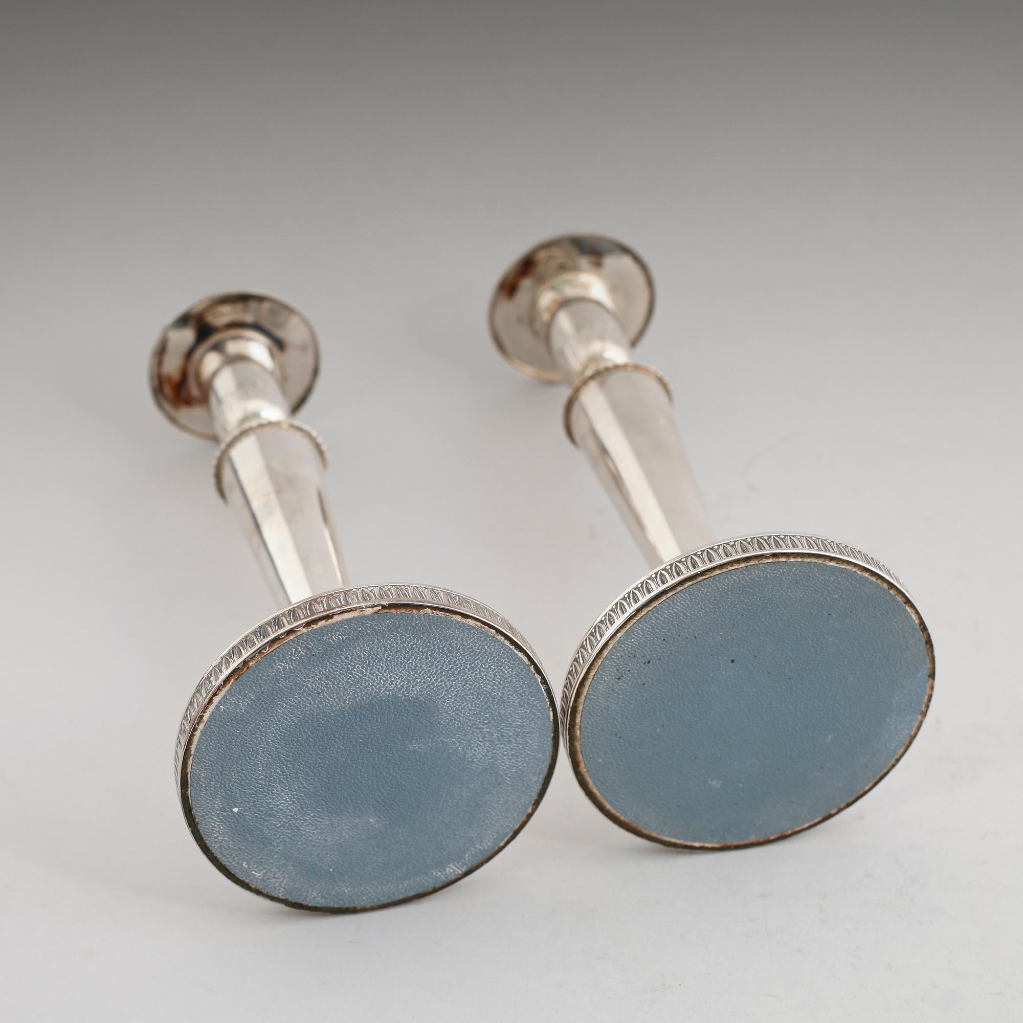 LJUSSTAKAR, 1 par, silver, 1969.