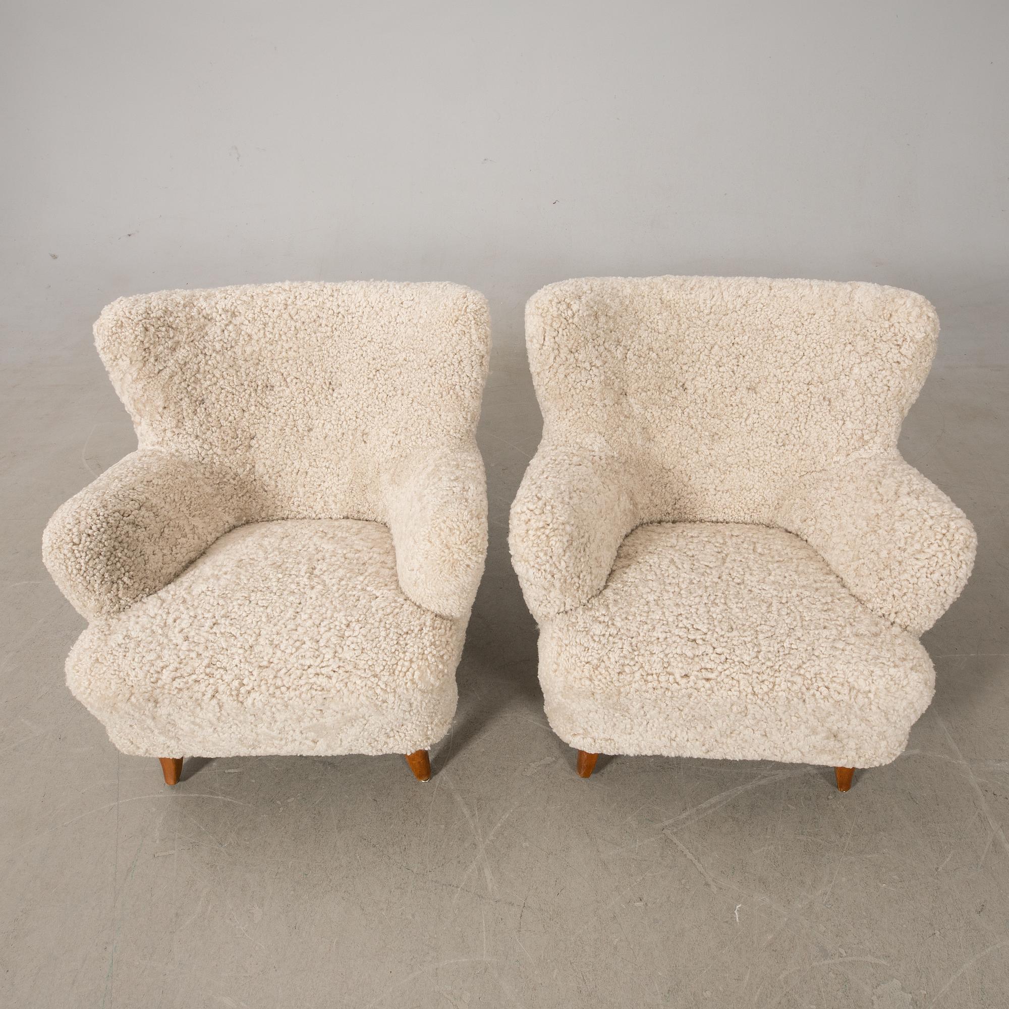 Ilmari Lappalainen, armchairs, a pair, "Laila", Asko 1950s.