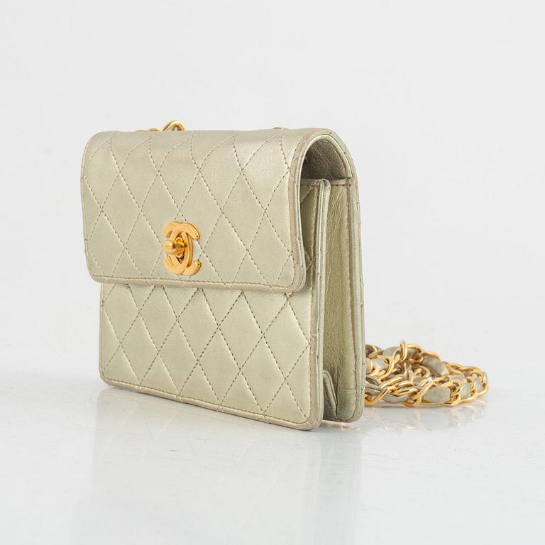 Chanel, micro flap bag, 1989-1991.