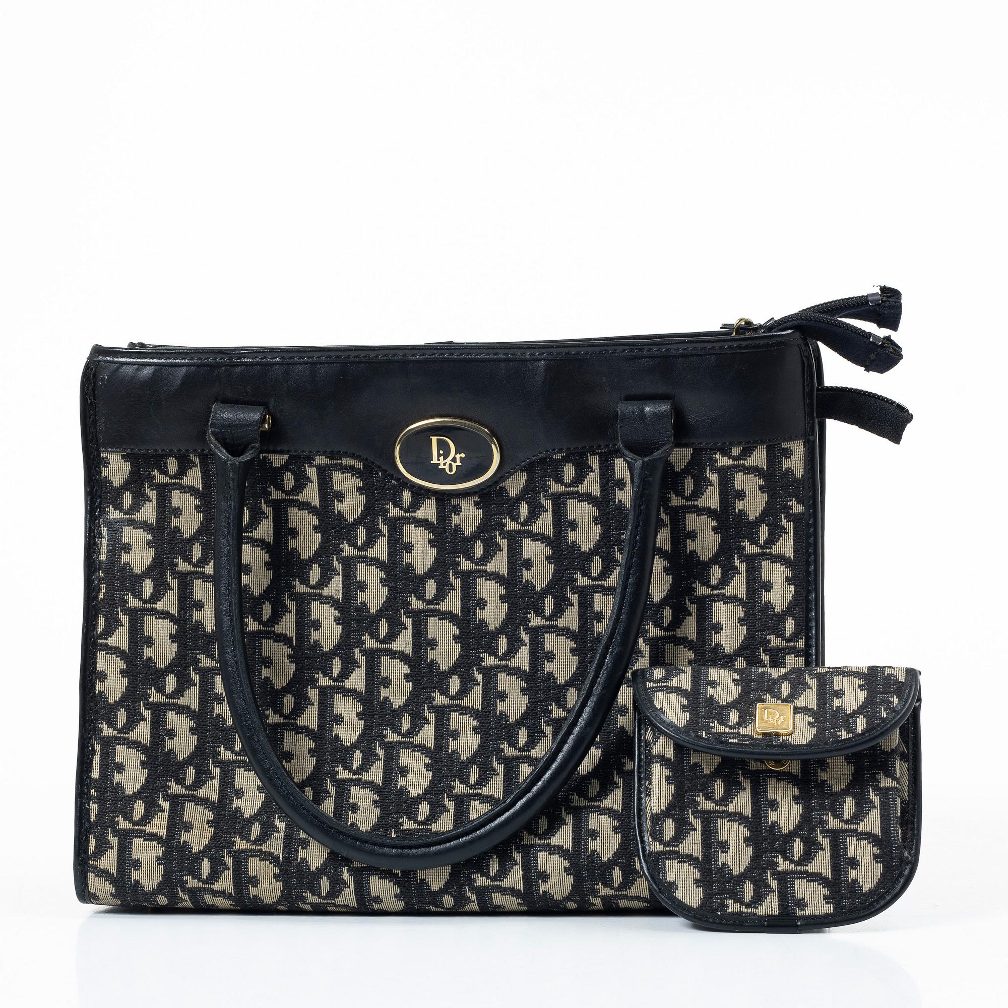 Christian Dior, väska samt portmonnä, vintage.