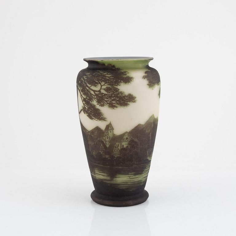 Vase, glass, signed by Richard, 20th century.