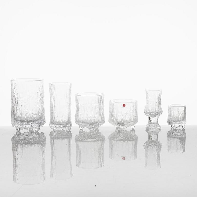 Tapio Wirkkala, service parts, glass, 60 pieces, "Ultima Thule", Iittala, second half of the 20th century.