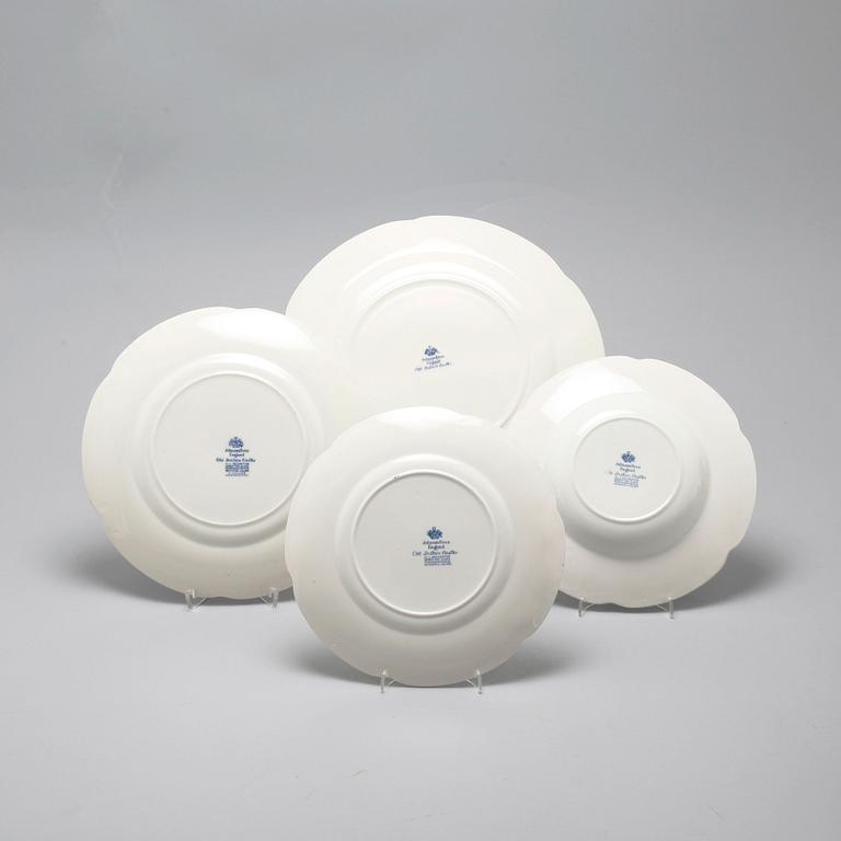 64 pieces of earthenware tableware, model "Old Britain Castles" by Johnson Bros, England, first half of the 20th century.