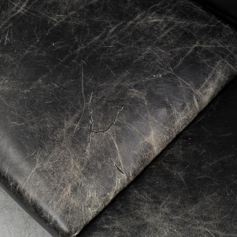 A 1960's leather covered sofa.