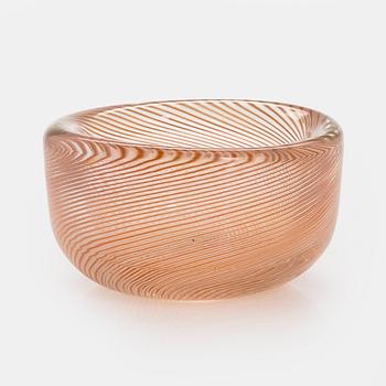 A mid-20th century glass bowl, signed Venini, Murano Made in Italy.