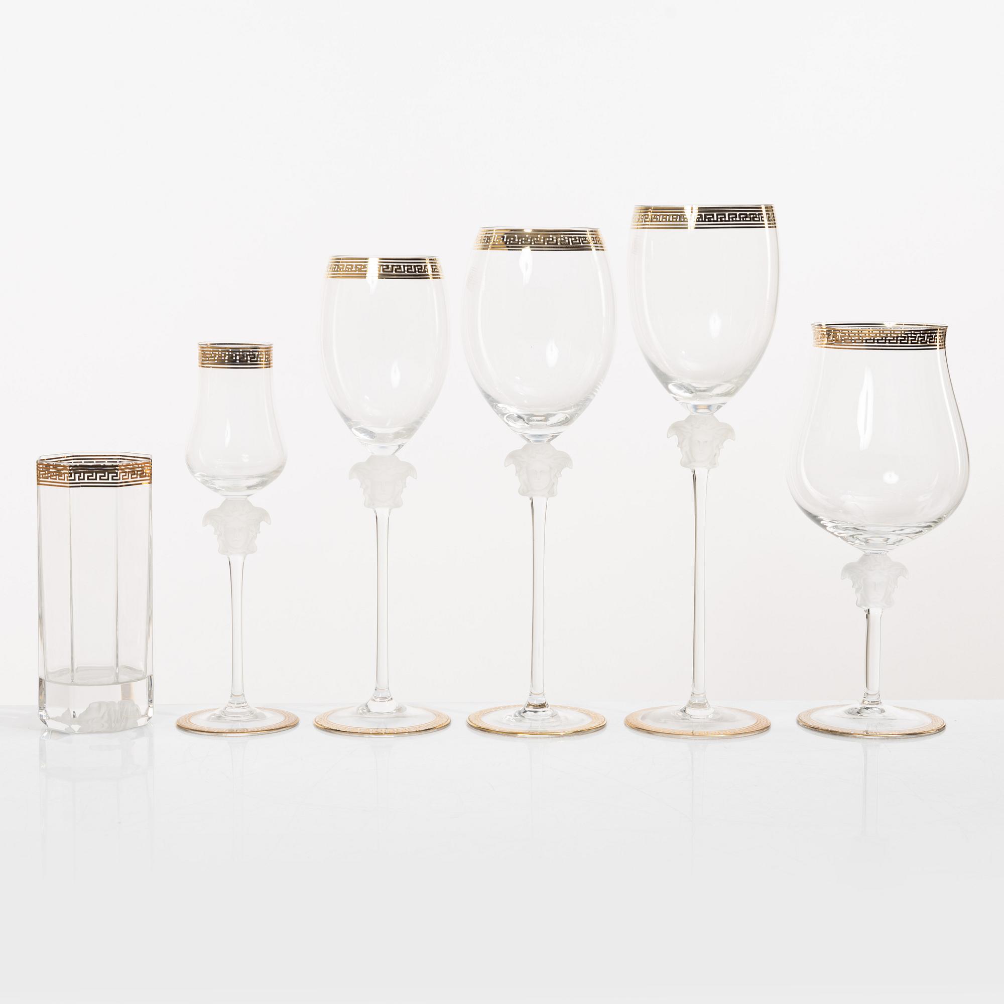 Versace, glass service, 46 pieces, "Medusa", Rosenthal.