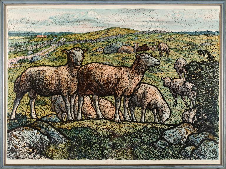 LITOGRAFISKT TRYCK, efter Nils Kreuger, 1900-talets första hälft.