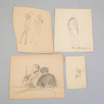 LOTTEN VON GEGERFELT, drawings (13), one of which framed.