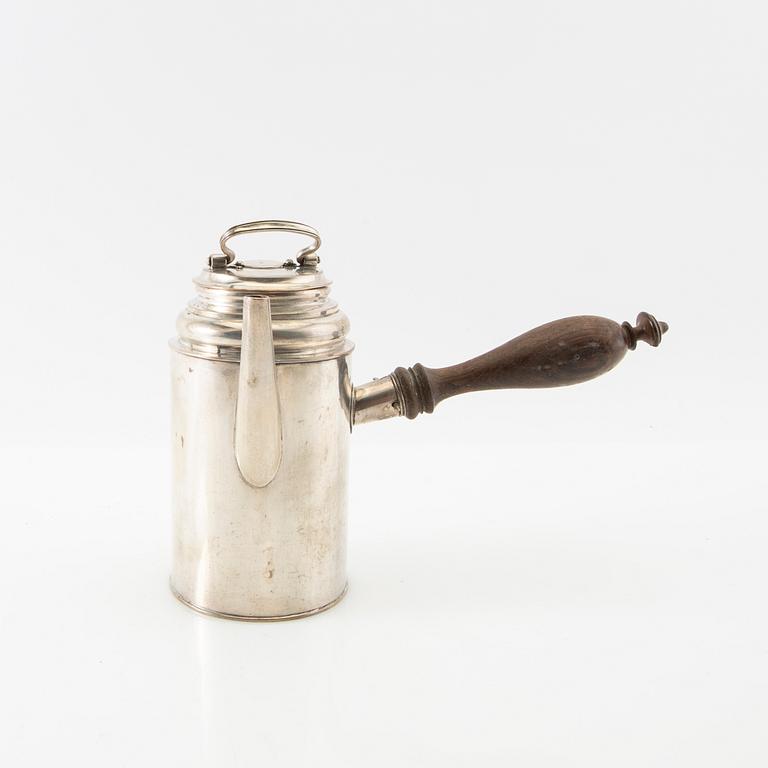 Chocolate pot, first half of the 19th century, silver.