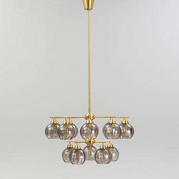 Holger Johansson, Westal, Bankeryd, probably. A brass chandelier, second half of the 20th Century.