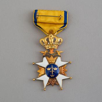 Order of the Sword, Sweden, a knight's cross, gold and enamel.